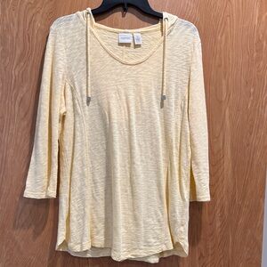 Everyday Lightweight Hooded Tunic in Pale Yellow